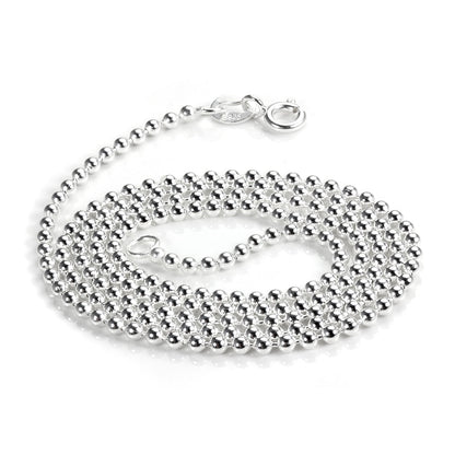 Perlenkette aus Sterlingsilber, 2 mm