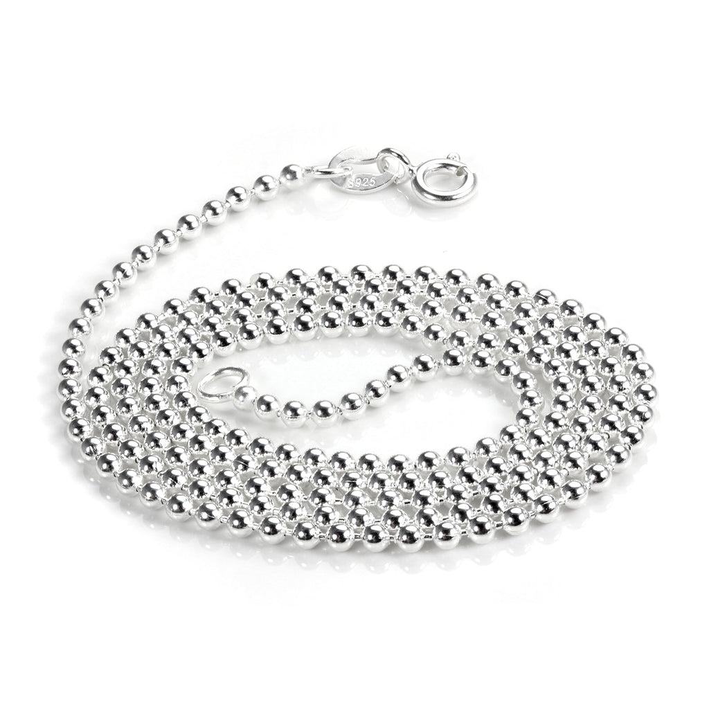 Kugelkette aus Sterlingsilber, 2 mm