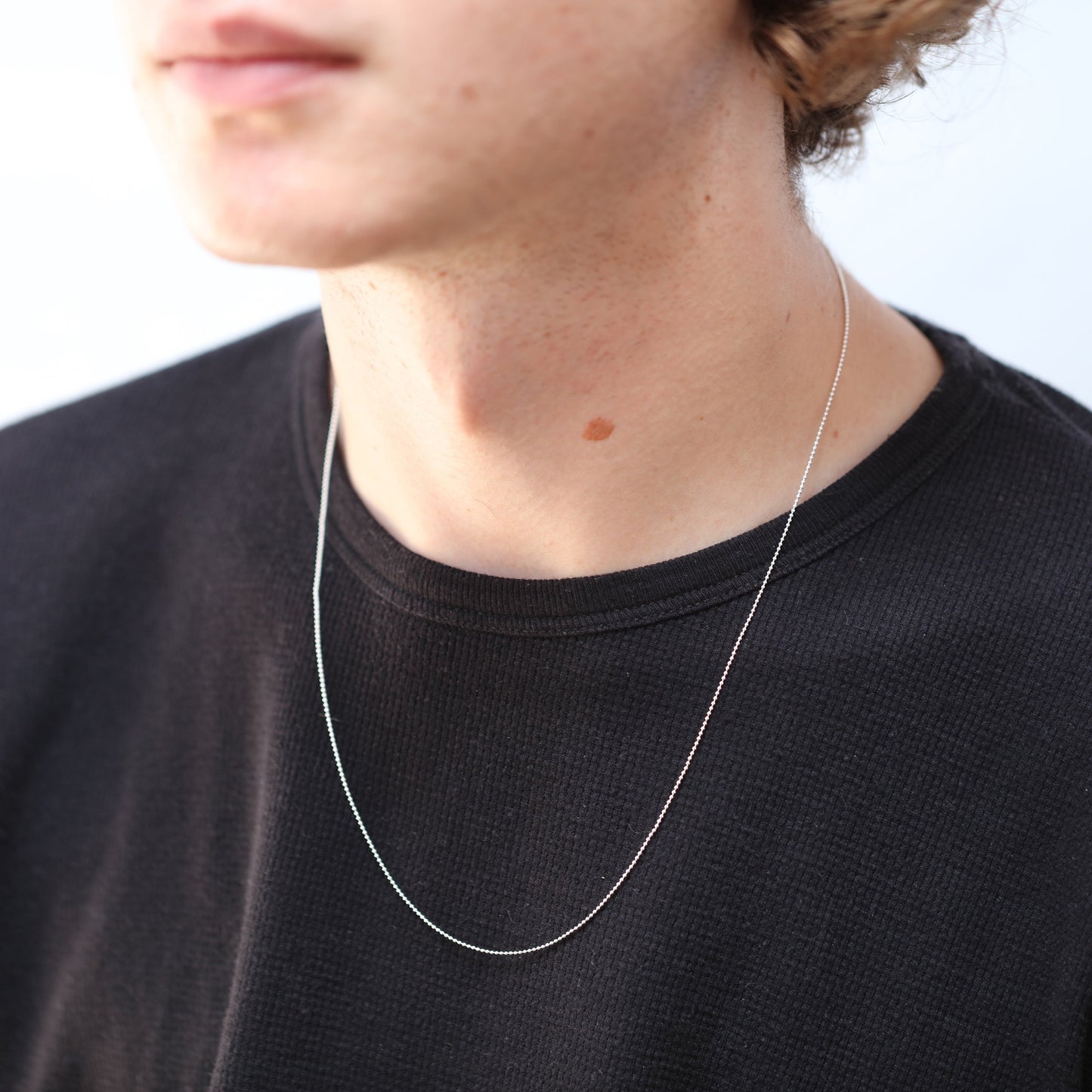 Perlenkette aus Sterlingsilber, 2 mm