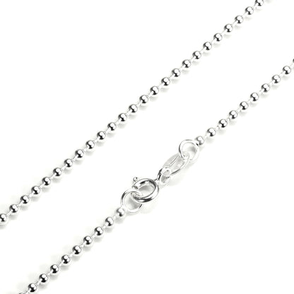 Perlenkette aus Sterlingsilber, 2 mm