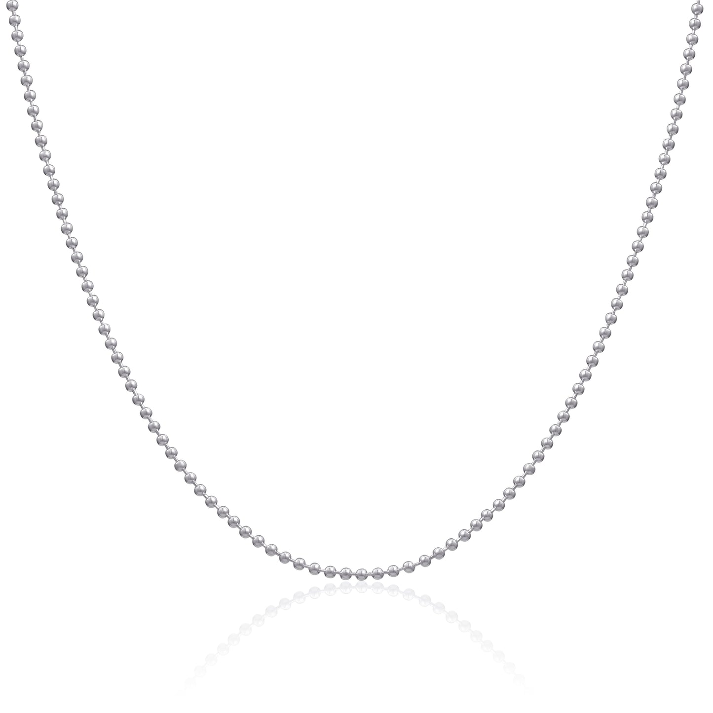 Perlenkette aus Sterlingsilber, 2 mm