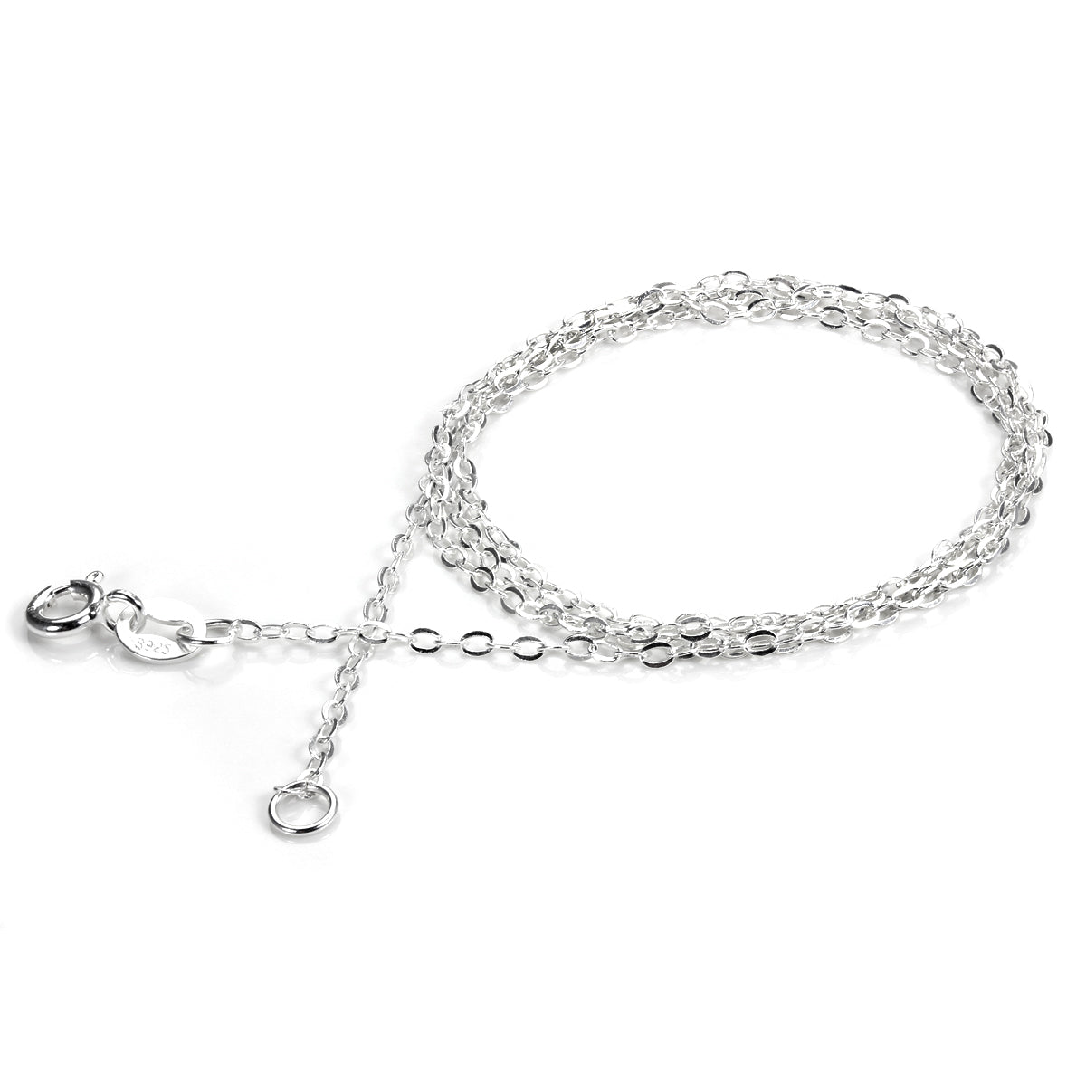 Sterlingsilber Kette mit flacher Spur