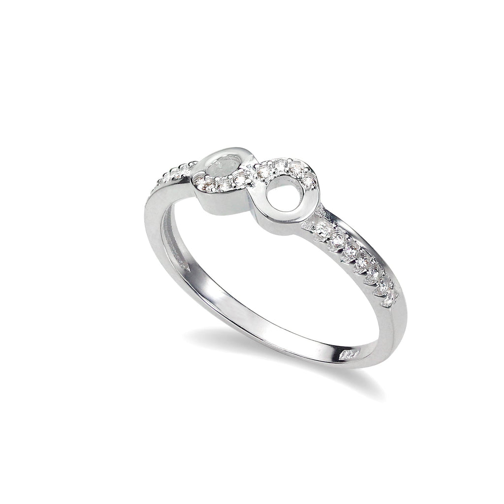 Ewigkeitsring aus Sterlingsilber mit Zirkonia-Kristallen – UK-Größe I-W