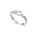 Ewigkeitsring aus Sterlingsilber mit Zirkonia-Kristallen – UK-Größe I-W