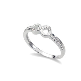 Ewigkeitsring aus Sterlingsilber mit Zirkonia-Kristallen – UK-Größe I-W