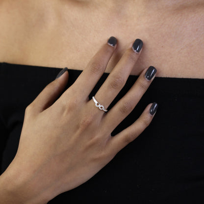 Ewigkeitsring aus Sterlingsilber mit Zirkonia-Kristallen – UK-Größe I-W