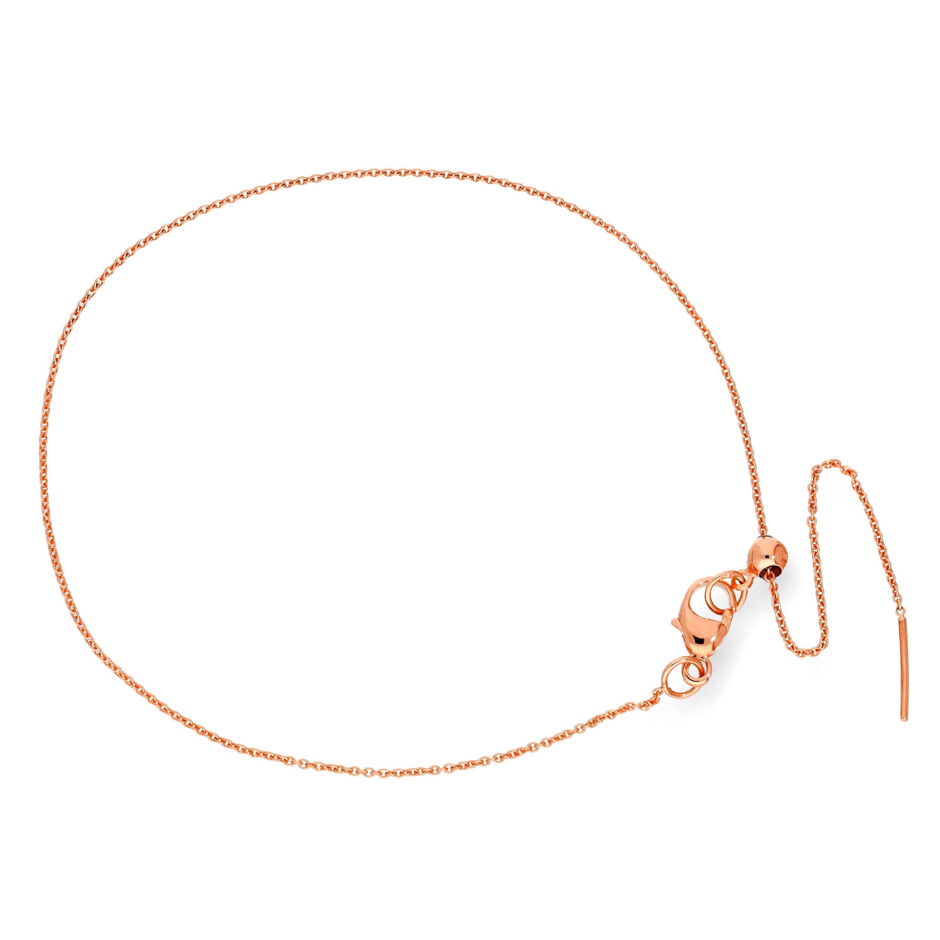 9 Karat Roségold Verstellbares 7,5-Zoll-Armband