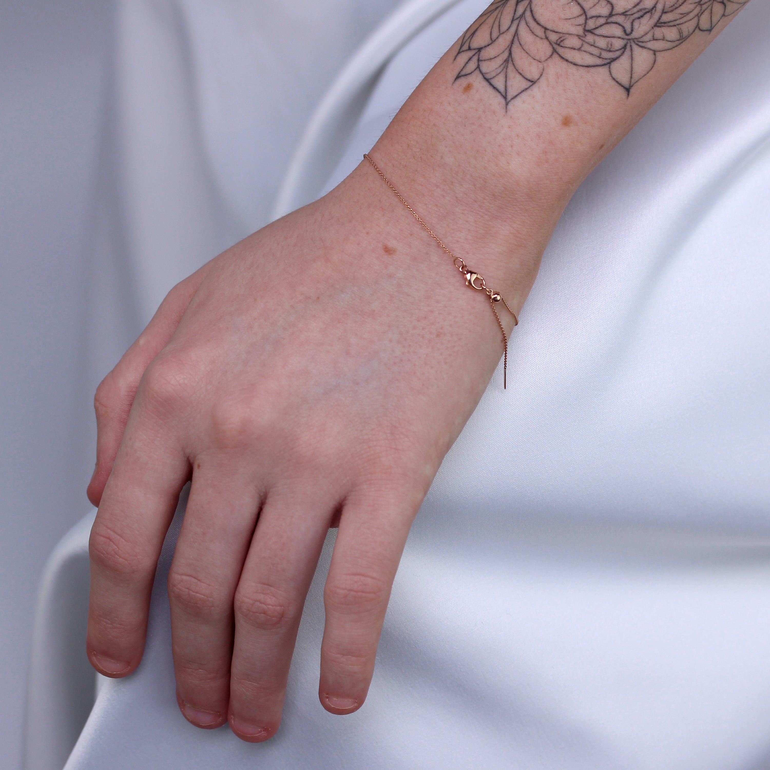 9 Karat Roségold Verstellbares 7,5-Zoll-Armband