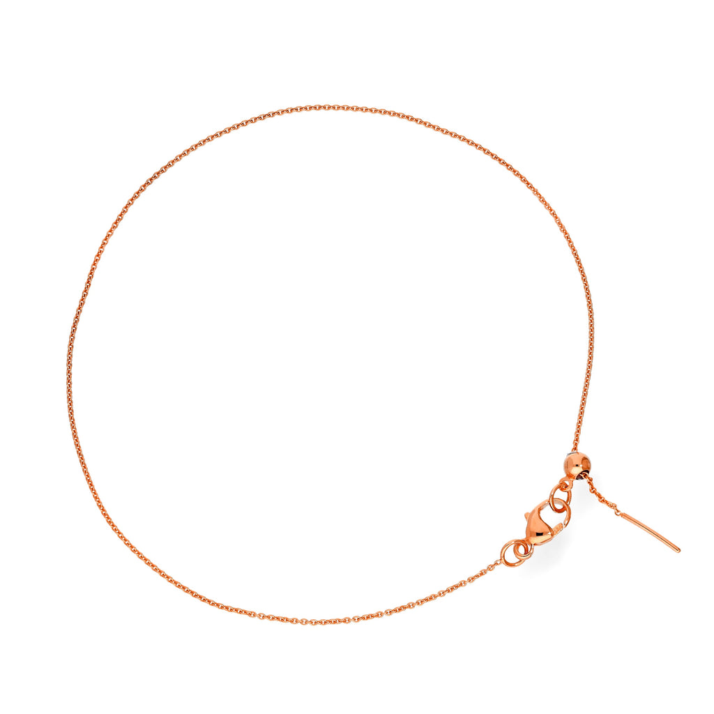 9 Karat Roségold Verstellbares 7,5-Zoll-Armband