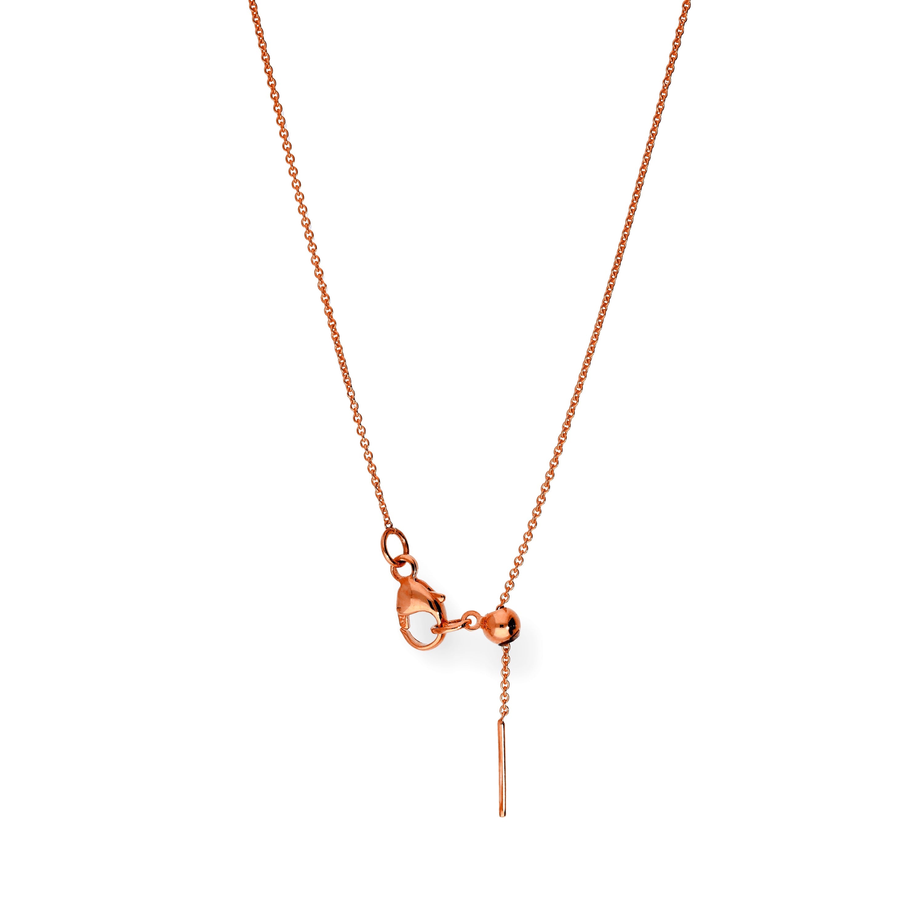 Feine Halskette aus 9 Karat Roségold, verstellbar als Choker bis 44,5 cm