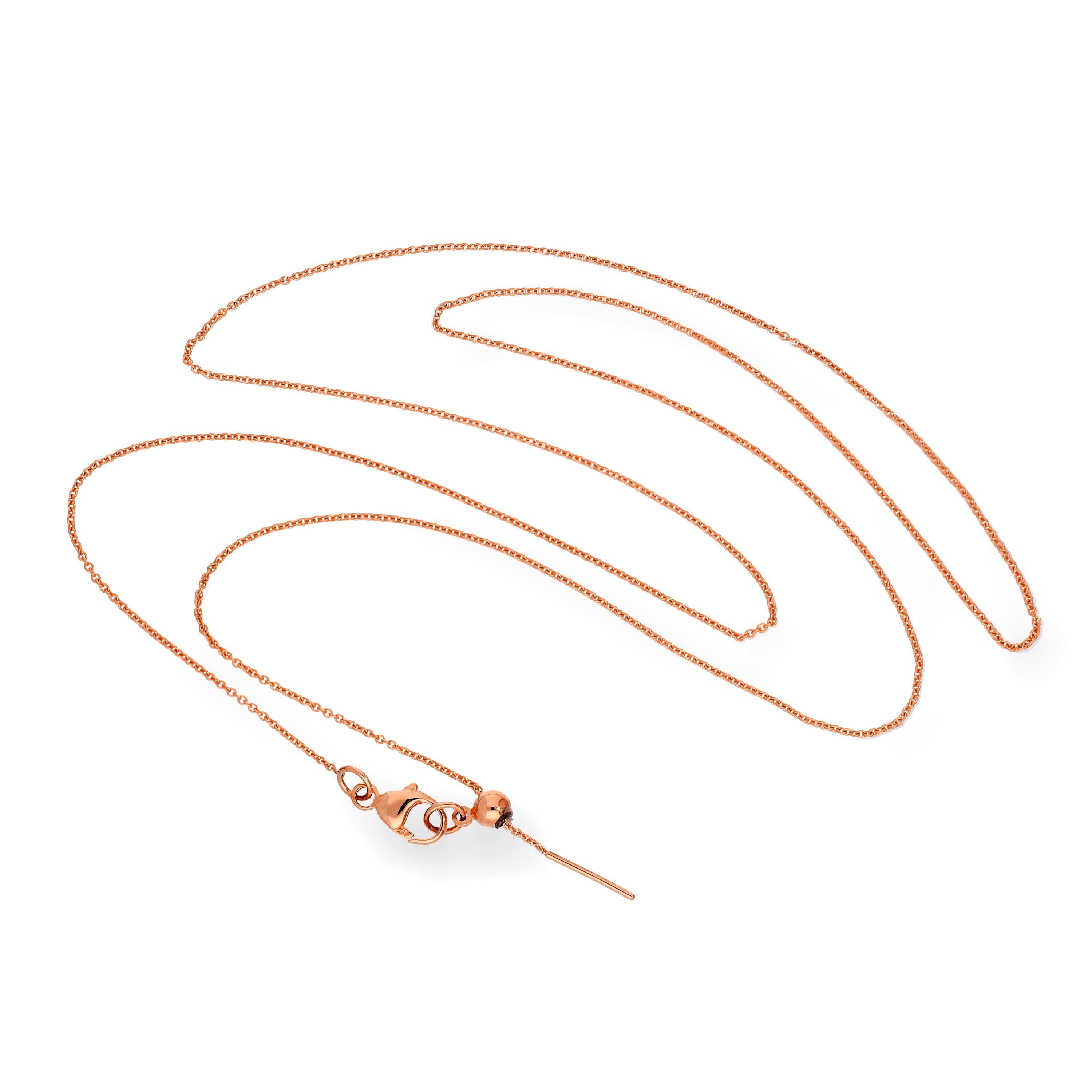 Feine Halskette aus 9 Karat Roségold, verstellbar als Choker bis 44,5 cm