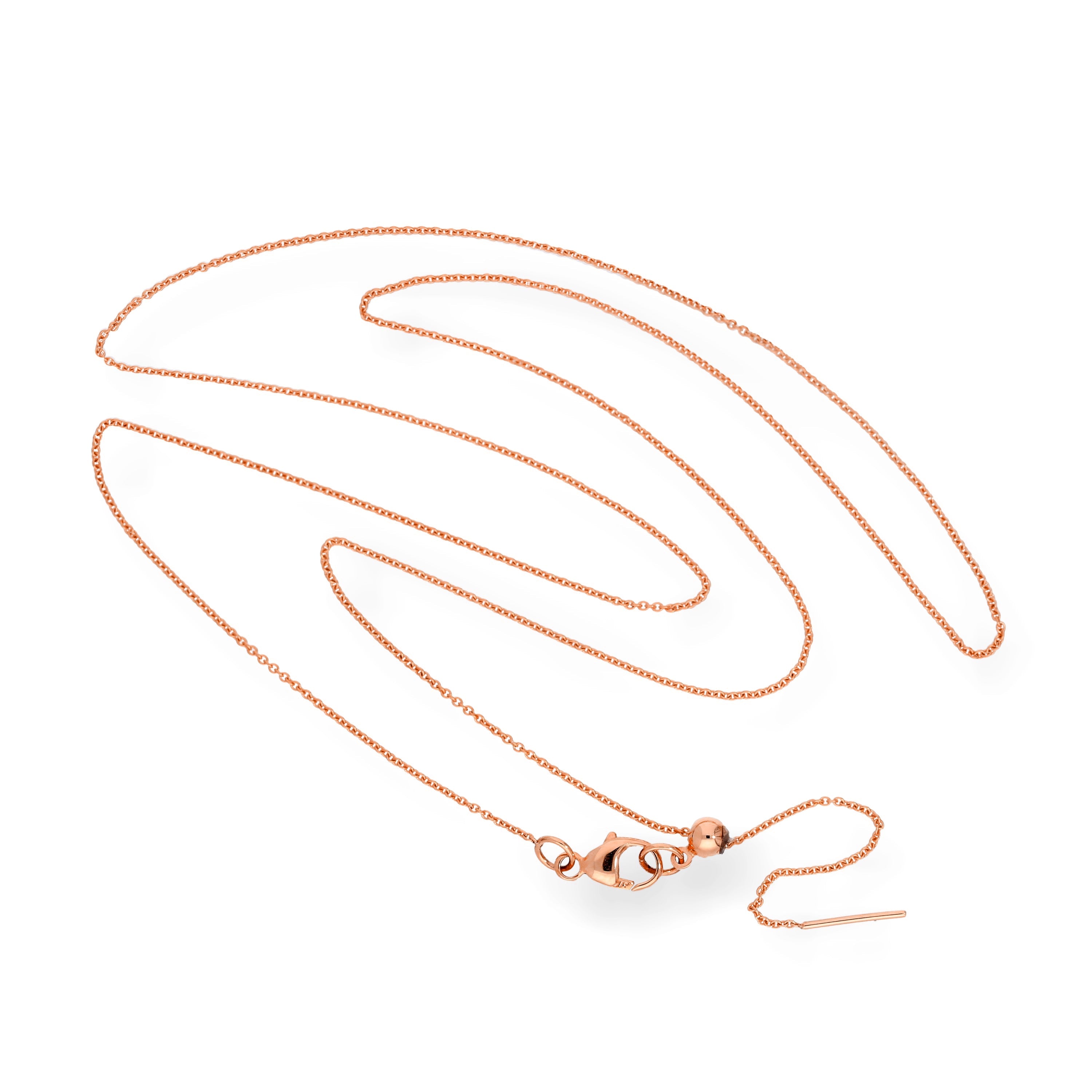 Feine Halskette aus 9 Karat Roségold, verstellbar als Choker bis 44,5 cm