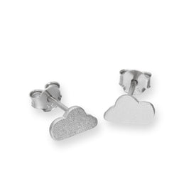 Ohrstecker aus Sterlingsilber mit mattierter Wolke