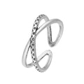 Sterlingsilber Überkreuz Gemustert Zehenring