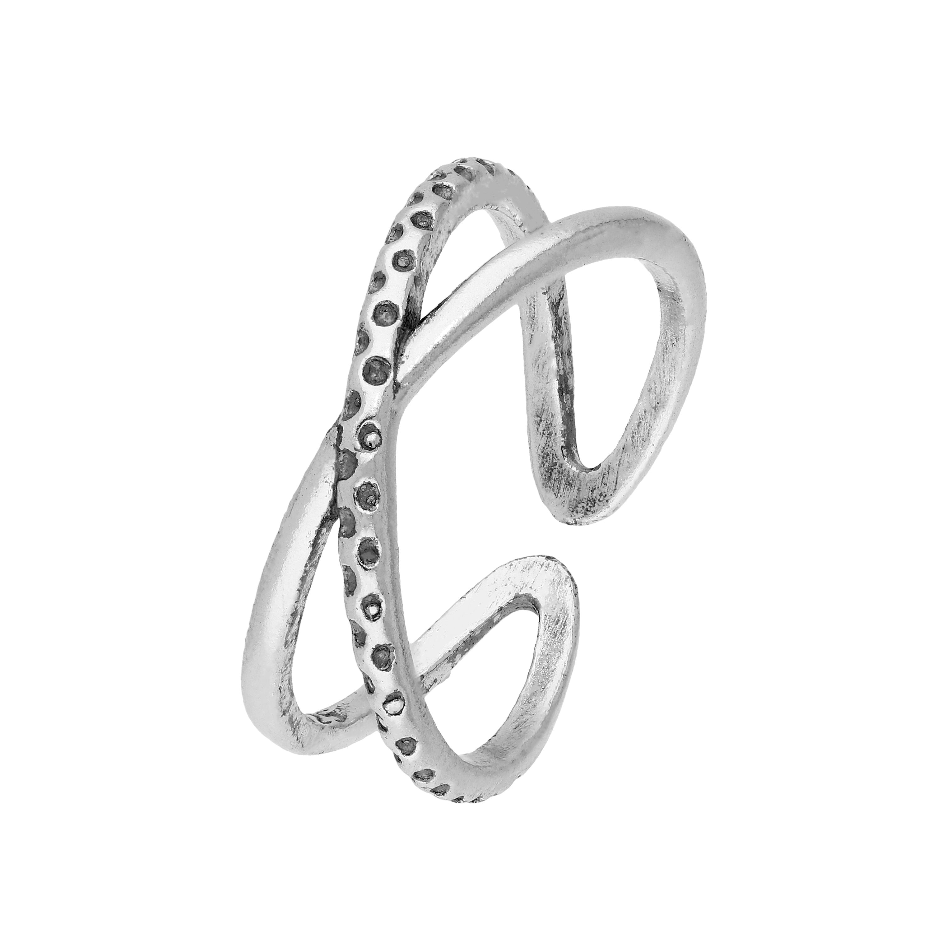 Sterlingsilber Überkreuz Gemustert Zehenring