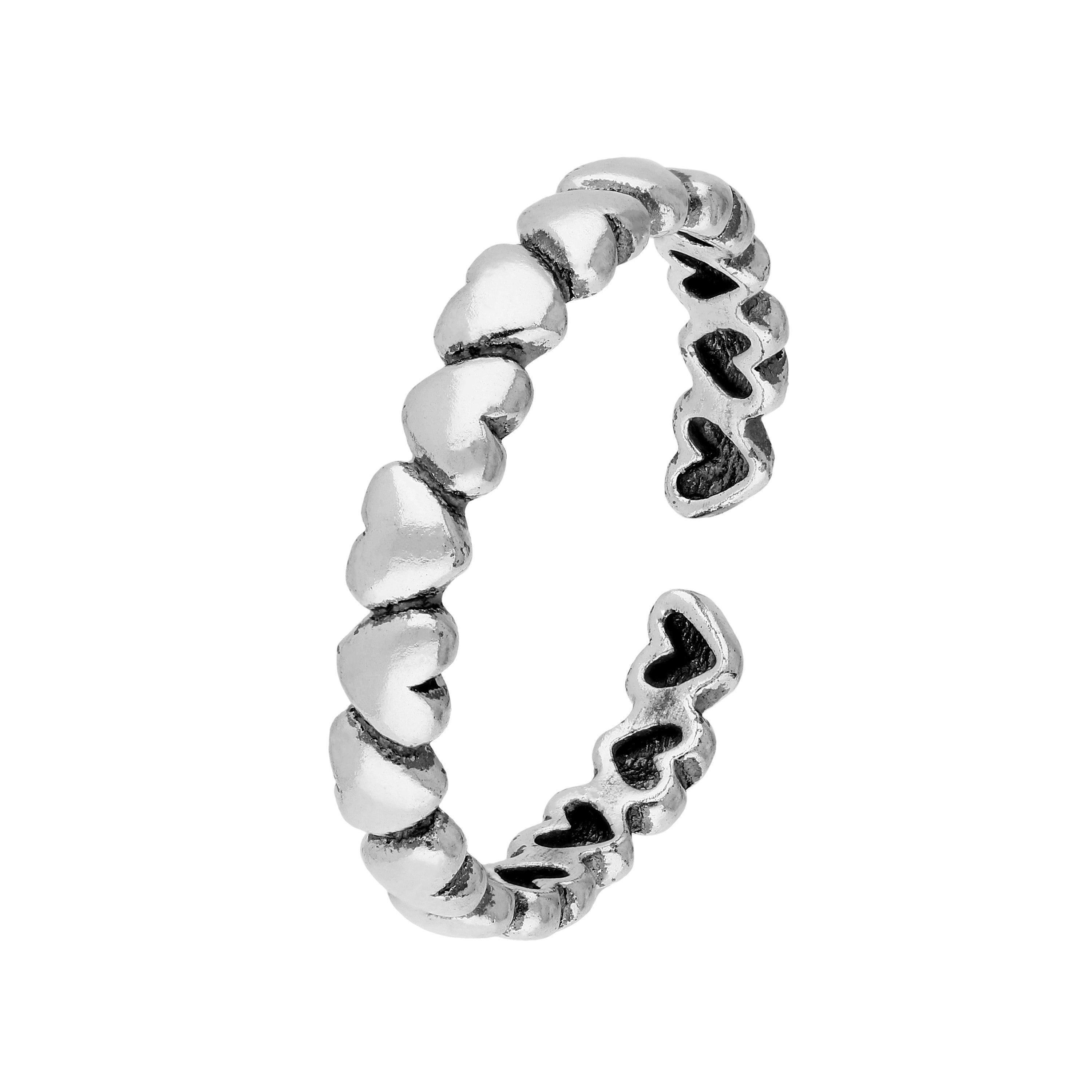 Sterlingsilber Herzen Zehenring