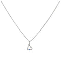 Sterlingsilber & Saphir CZ Kristall Herz - Anhänger Halskette 35,5 - 56 cm