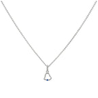 Sterlingsilber & Saphir CZ Kristall Herz - Anhänger Halskette 35,5 - 56 cm