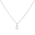 Halskette aus Sterlingsilber mit Herz-Anhänger und Turmalin-Zirkonia, 35 - 55 cm