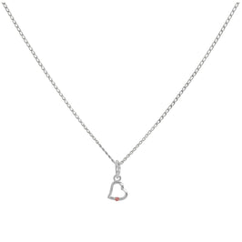 Sterlingsilber & Turmalin CZ Kristall Herz Anhänger Halskette 35,5 - 56 cm