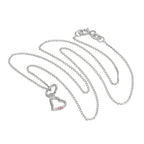 Halskette aus Sterlingsilber mit Herz-Anhänger und Turmalin-Zirkonia, 35 - 55 cm