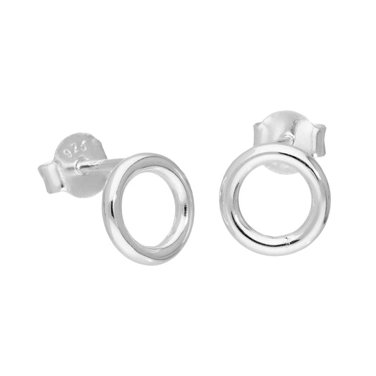 Sterlingsilber 8mm Kreis Ohrstecker