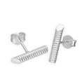 Sterlingsilber Strukturiert Stange Ohrstecker