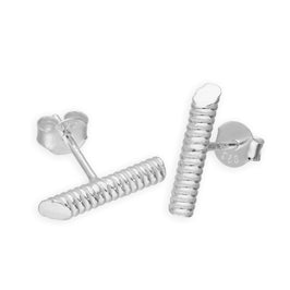 Sterlingsilber Strukturiert Stange Ohrstecker