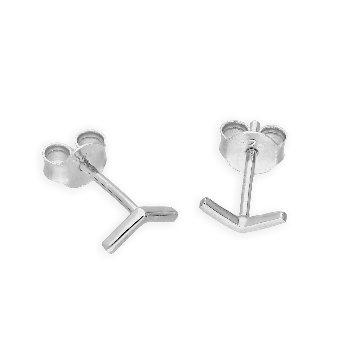 Sterling Silver Chevron Stud Earrings