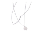 Sterlingsilber Kurve und Kreis Doppel Hänge Halskette mit 51 cm Kette
