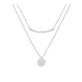 Sterlingsilber Kurve und Kreis Doppel Hänge Halskette mit 51 cm Kette