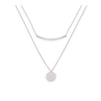 Sterlingsilber Kurve und Kreis Doppel Hänge Halskette mit 51 cm Kette