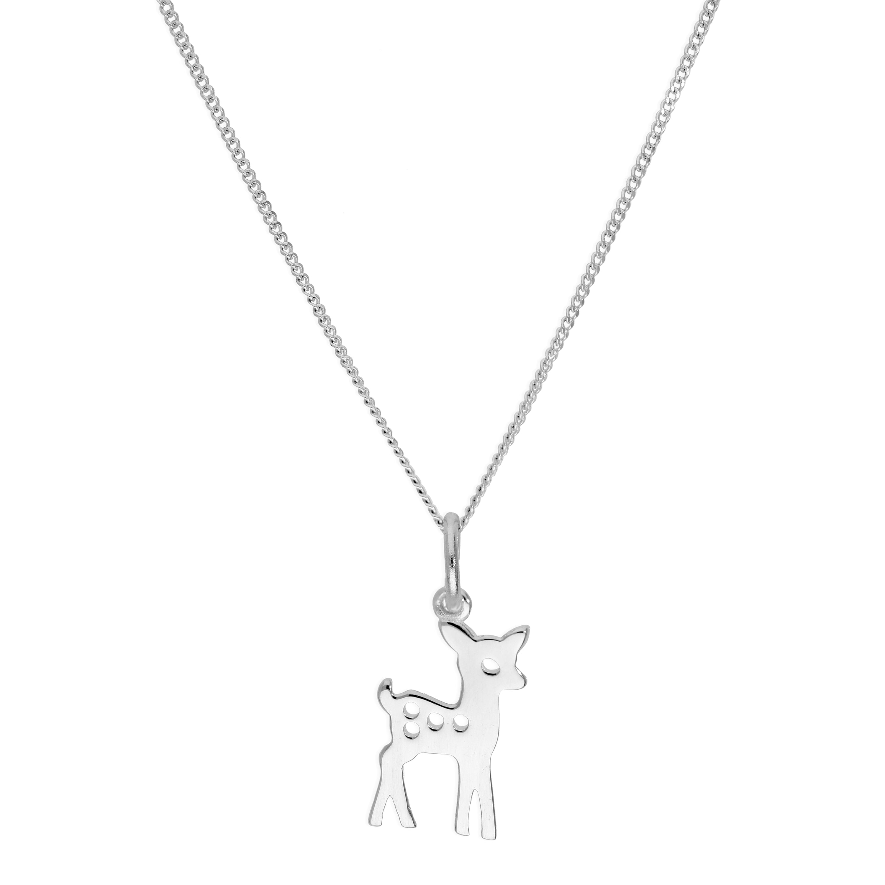 Halskette mit Hirsch-Anhänger aus Sterlingsilber 16–22 Zoll
