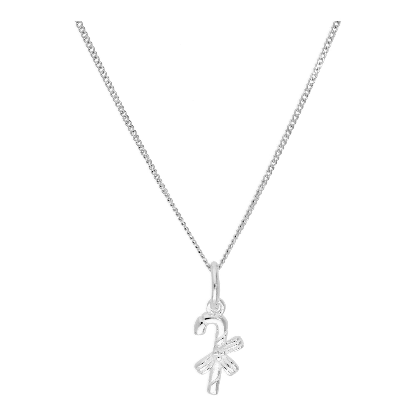 Halskette mit Anhänger aus Sterlingsilber in Zuckerstangenoptik 16–22 Zoll