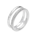 Doppelbandring aus Sterlingsilber und CZ-Kristallen