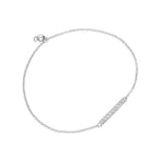Sterlingsilber Verstellbar 18 cm - Armband mit Klar CZ Kristall Stange