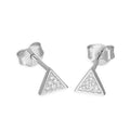 Sterlingsilber & Klar CZ Kristall Dreieck Ohrstecker