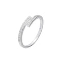 Sterlingsilber & Klar CZ Kristall Verstellbar Ring