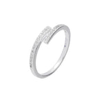 Sterlingsilber & Klar CZ Kristall Verstellbar Ring