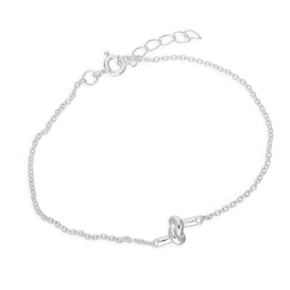 Sterlingsilber Gedreht Knoten 15cm Armband mit 2,5cm Verlängerung