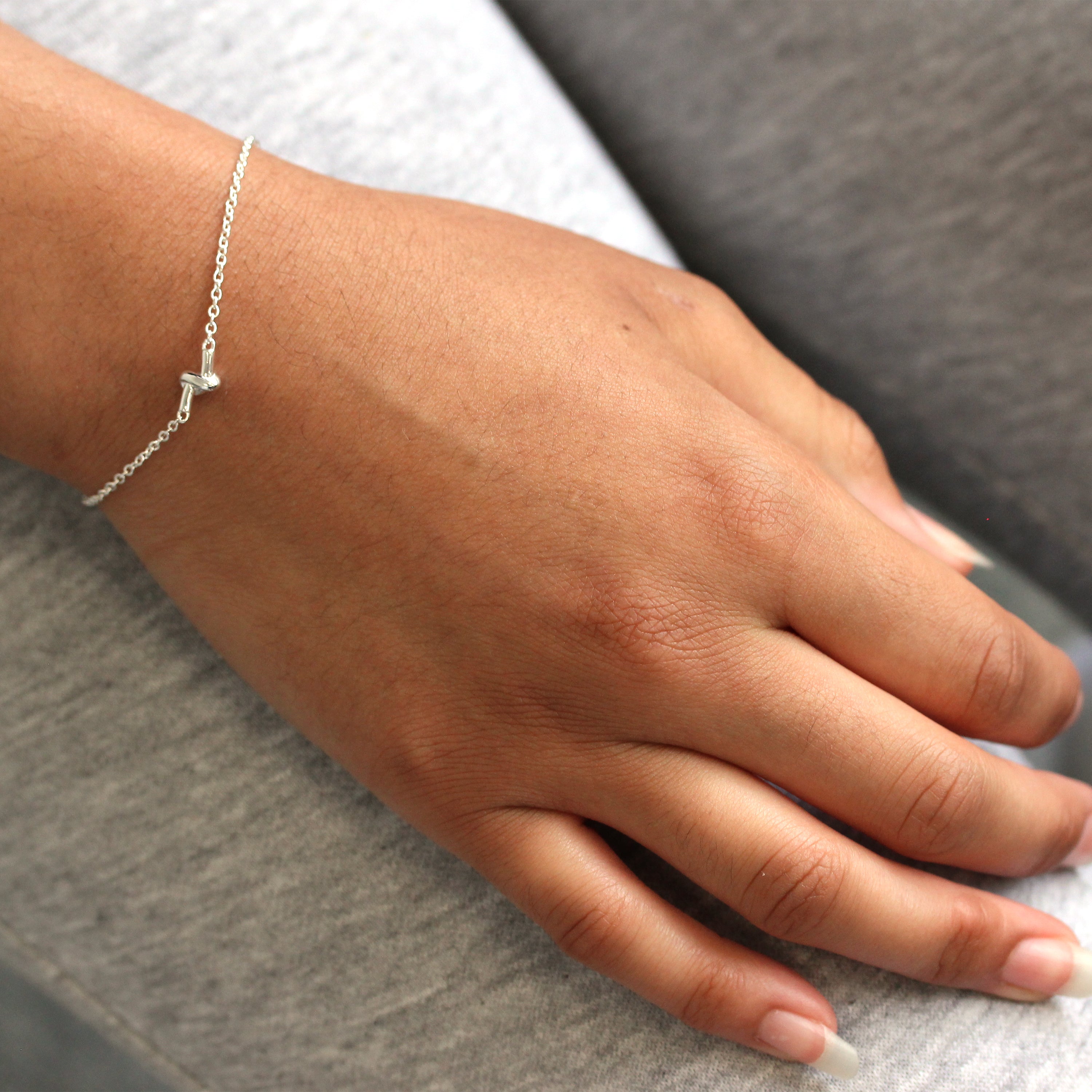 Sterlingsilber Gedreht Knoten 15 cm Armband mit 2,5 cm Verlängerung