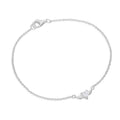 Sterlingsilber & Klar CZ Kristall Herz auf Flügeln 18 cm Armband