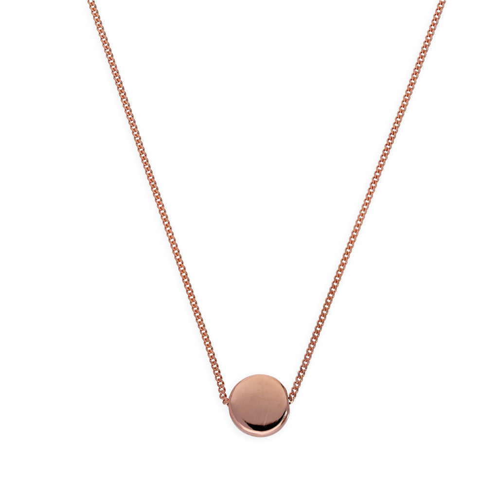 Rosévergoldet Sterlingsilber Rund Scheibe 40,5 cm Halskette