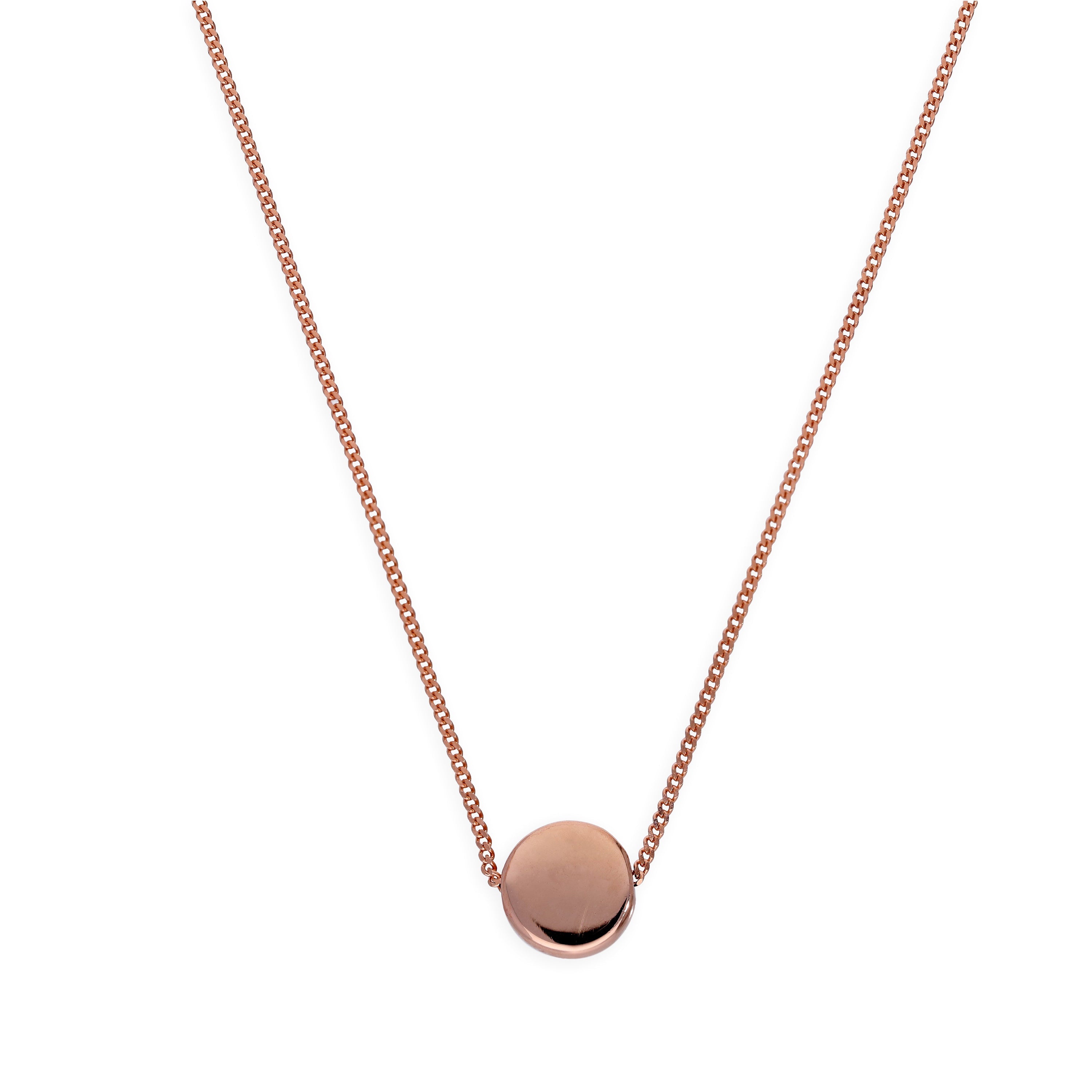 Rosévergoldet Sterlingsilber Rund Scheibe 40,5 cm Halskette