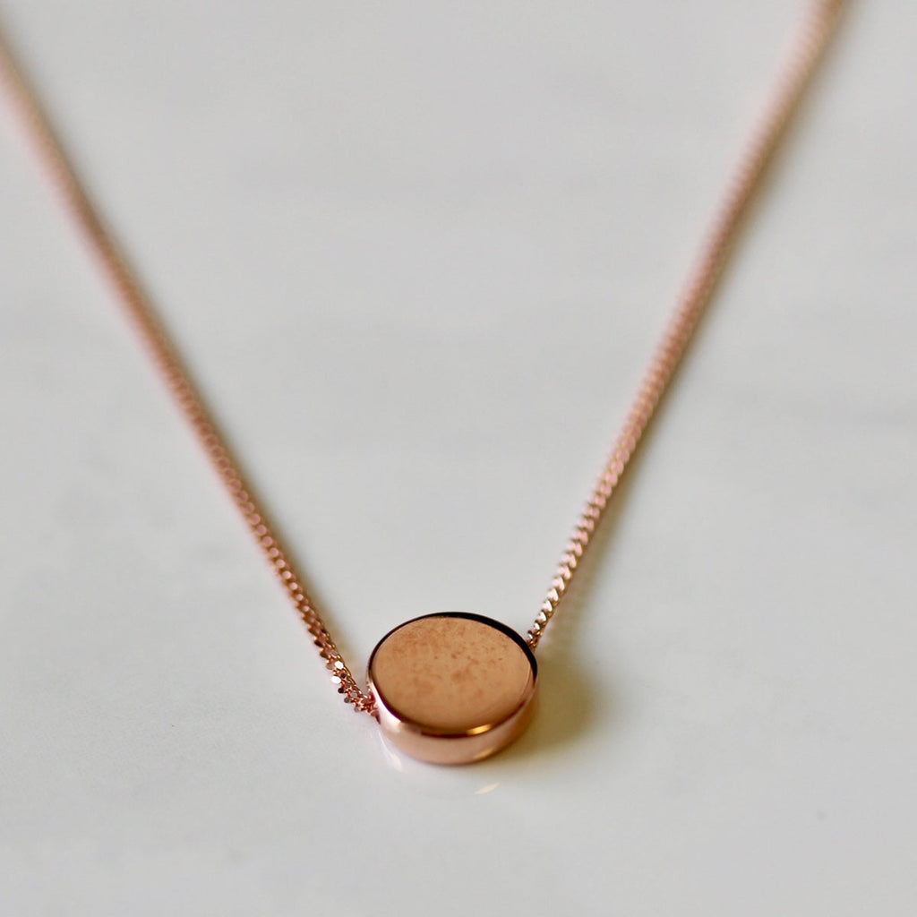 Rosévergoldet Sterlingsilber Rund Scheibe 40,5 cm Halskette