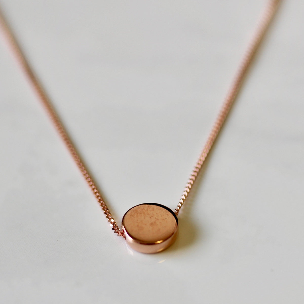 Rosévergoldet Sterlingsilber Rund Scheibe 40,5 cm Halskette