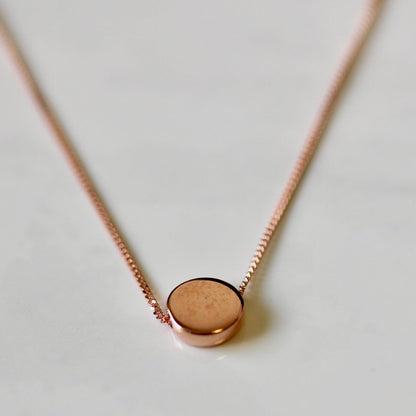 Rosévergoldet Sterlingsilber Rund Scheibe 40,5cm Halskette