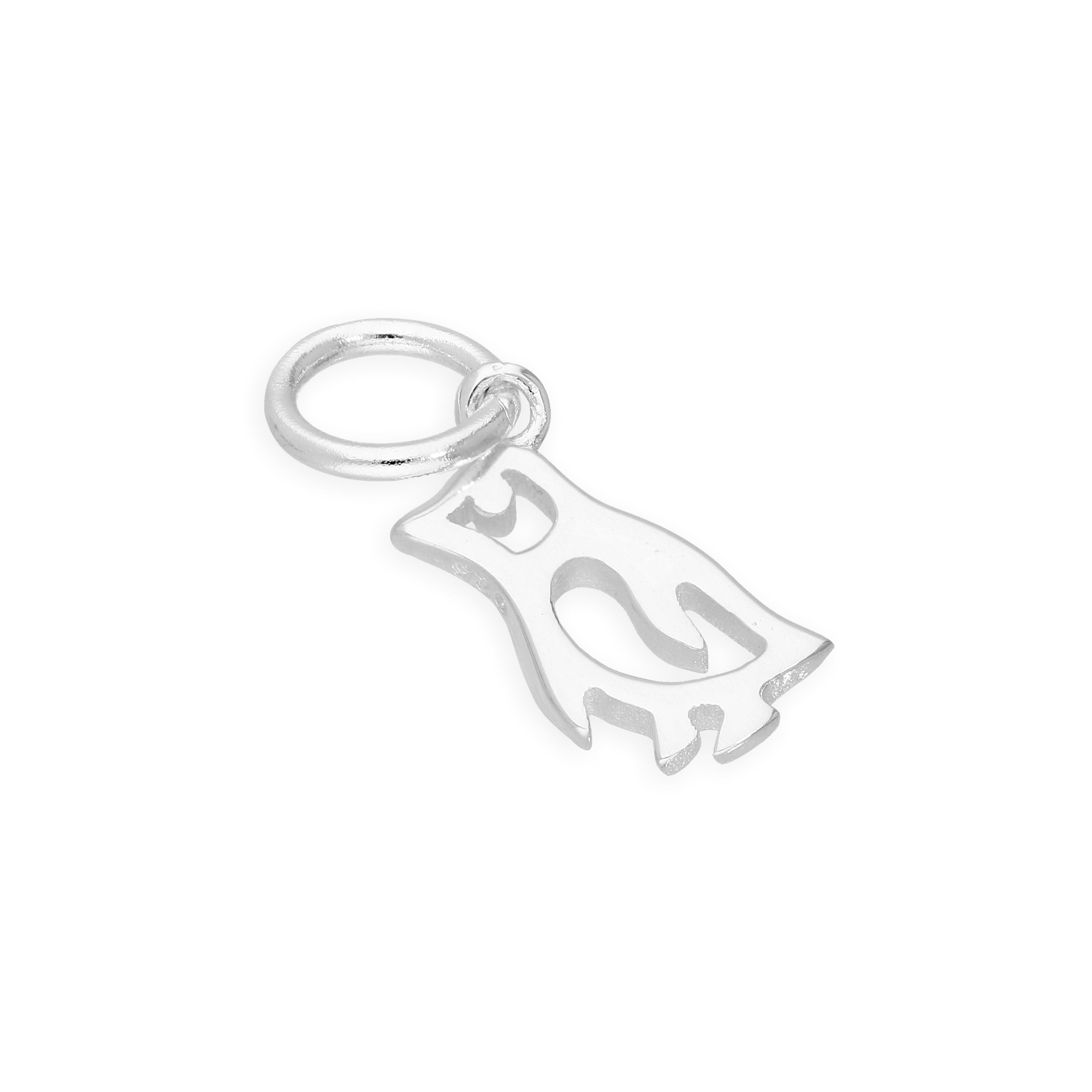 Sterlingsilber Pinguin Anhänger mit Ausgeschnittenen Details
