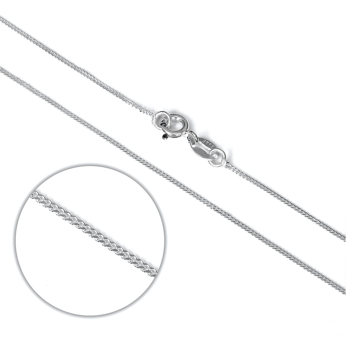 Sterlingsilber-Panzerkette mit Diamantschliff, 70 cm