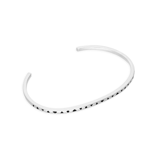 Sterling Silber & Schwarze Dreiecke 53mm Baby Armreif